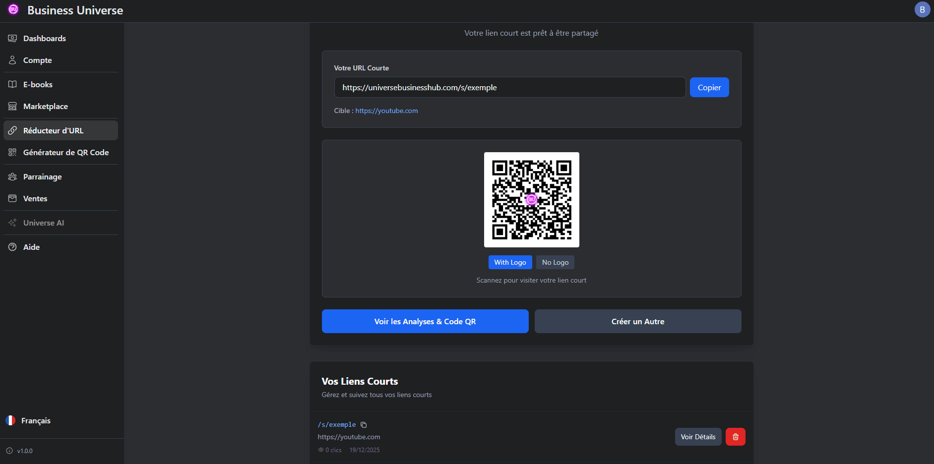 URL Shortener Dashboard